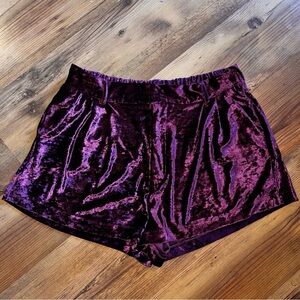 Free People Velvet Maroon/Purple Women's Shorts L